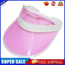 Summer Women Men Sun Hat Clear Empty Top Anti-UV Sports Visor Caps (Pink)