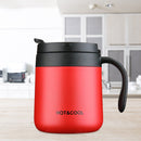 350ml Stainless Steel Vacuum Flask Handle Lid Portable Water Cup (Red) Newly