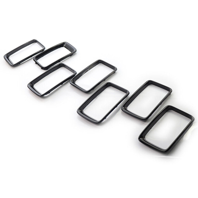 7pcs/set Gloss Black ABS Plastic Grill Rings for JEEP Grand Cherokee 2014-2016