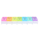 7 Day Weekly Rainbow Pill Medicine Storage Dispenser Box Tablet Button Holder