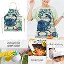 Crab Print Apron Household Cooking Kitchen Chef Dinner Apron Bib Anti Oil Splash