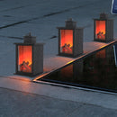 LED Flame Lantern Lamps Simulated Fireplace AA Battery Courtyard Room Decoration