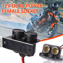 12V Dual Cigarette Lighter Socket Outlet with Wires for Car Motorcycle Scooter