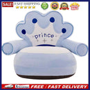 Crown Baby Sofa Cover Learn To Sit Plush Seat Case w/o Filler (Light Blue)