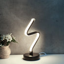 LED Spiral Shape Light Curve Acrylic Table Lamp Room Modern Decor (White) Newly