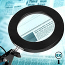 Lighting Black LED Lamp Reading Lamp 10X Magnifying Glass Magnifier Desk Light