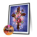 5D Diamond Painting Cross Flower Butterfly Full Square Drill Mosaic Rhinestones