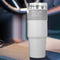 #A Stainless Steel Coffee Mug with Straw Thermal Water Cups Insulated Car Drinkw