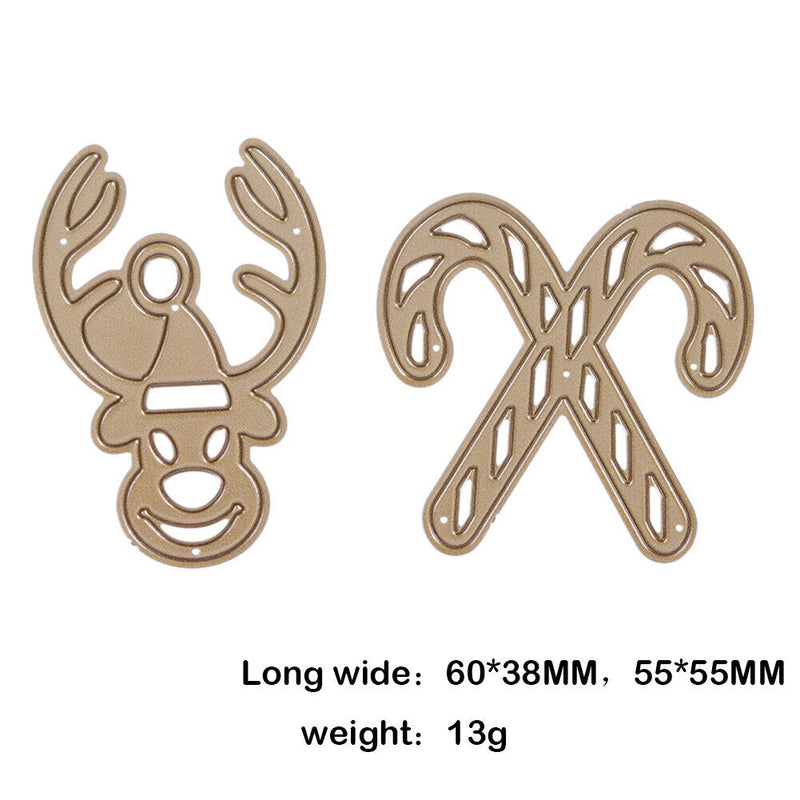 2pcs Elk Head Cutting Dies Stencils Scrapbook Embossing DIY Craft Album -15