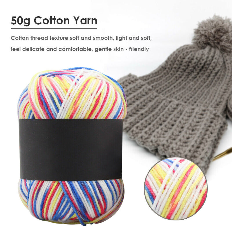 Gradient Color Milk Cotton Yarn Scarf Sweater Crochet Knitting Yarn (O)