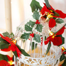 Household Lanterns LED Christmas Lights String Safflower Red Fruit Decor Lamp