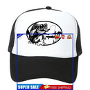 Adjustable Fish Baseball Cap Fisherman Trucker Hat for Women (Black White)