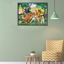 Animals on Grass Oil Paint By Numbers Kits DIY Animal Art Home Decoration Gift
