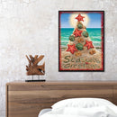 Beach Christmas Tree 5D DIY Full Round Drill Drawing Kit Diamond Painting Craft