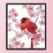 14CT Stamped Cross Stitch Kits DIY Pink Bird Printed Needlework (DA321) Newly