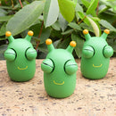 #A Green Worm Black Eyes Squeeze Toys Portable Multipurpose Soft for Children Gi