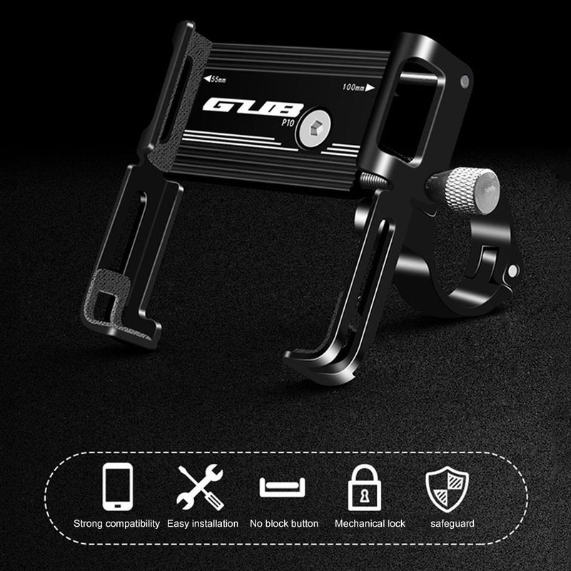 2pcs Bike Cell Phone Holder Handlebar Clip GUB P10(Black Red)