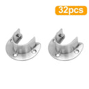 10pcs U-Shaped Closet Rod End Holder Stainless Steel Wardrobe(32mm)