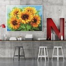 #A Tulip/Sunflower Oil Paint By Numbers DIY Handpainted Home Decoration Unfram