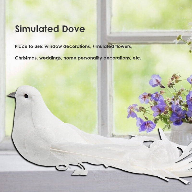 12pcs/set DIY Garden Decor Props Simulation Feather Birds Artificial Foam Pigeon
