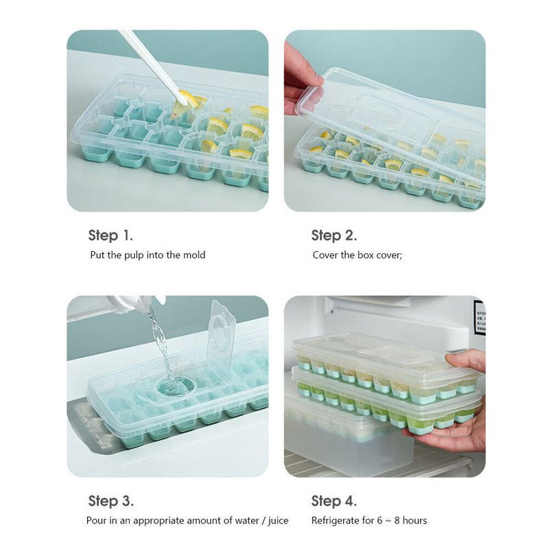 Ice Cube Tray Flip Cover Ice Cube Maker Molds for Refrigerator Kitchen Acce