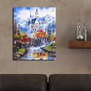 Hand Painted DIY Painting By Numbers Kits Castle Canvas Mural Home Wall Arts