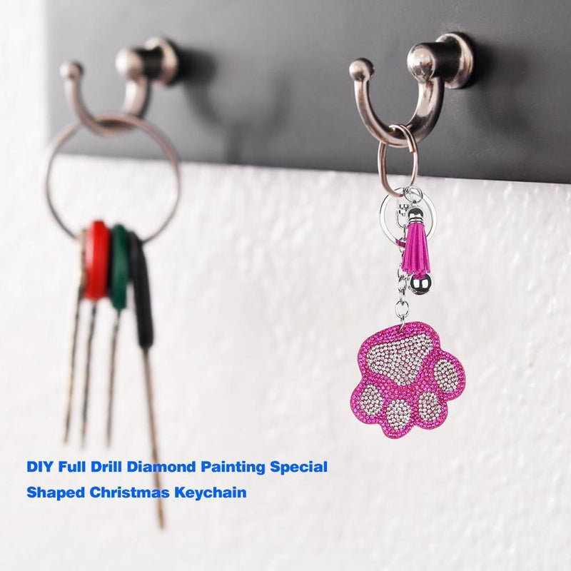 #A 4pcs DIY Full Drill Special Shaped Diamond Painting Elephant Jewelry Keycha