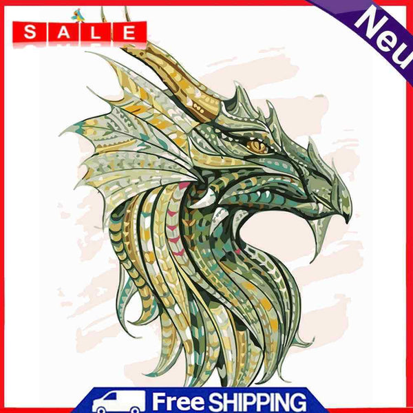 DIY Digital Oil Painting By Numbers Green Dragon Picture Room Decoration 40x50cm
