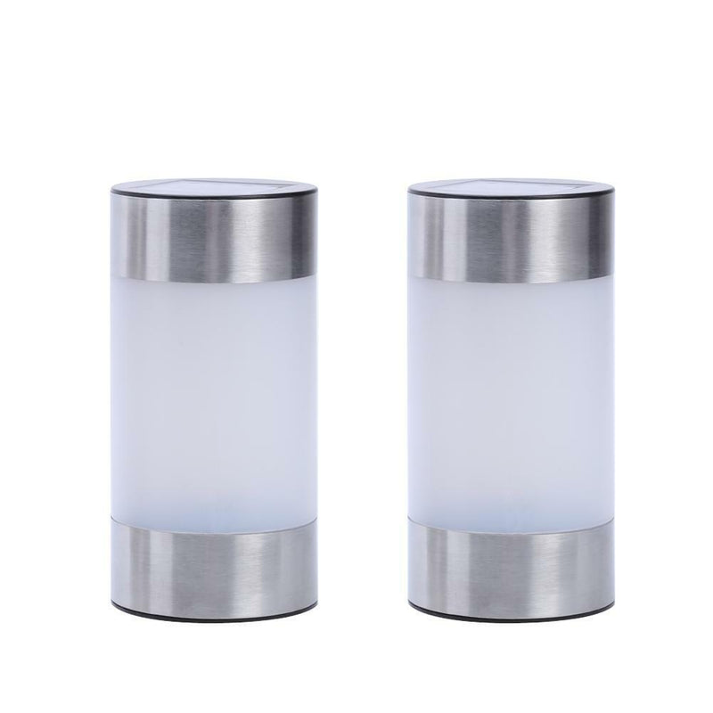 2 STAINLESS STEEL SOLAR POWERED LED WALL LIGHT FENCE LAMP OUTDOOR LIGHTS GARDEN