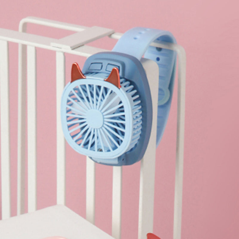 Fan Watches, Mini Silent Electric Personal Watch Cooling Wrist Fan (Blue)