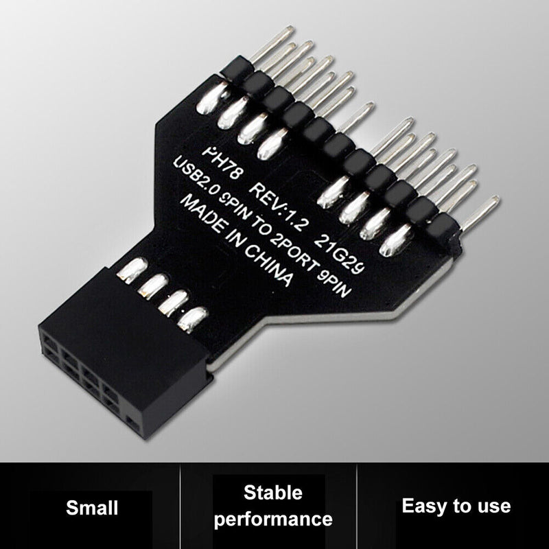 1to 2 USB2.0 9Pin to USB3.0 19Pin Front Panel Plug Connector for Motherboard