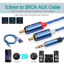 3pcs 3.5mm Male to 2 RCA Male Aux Audio Cable(10m)