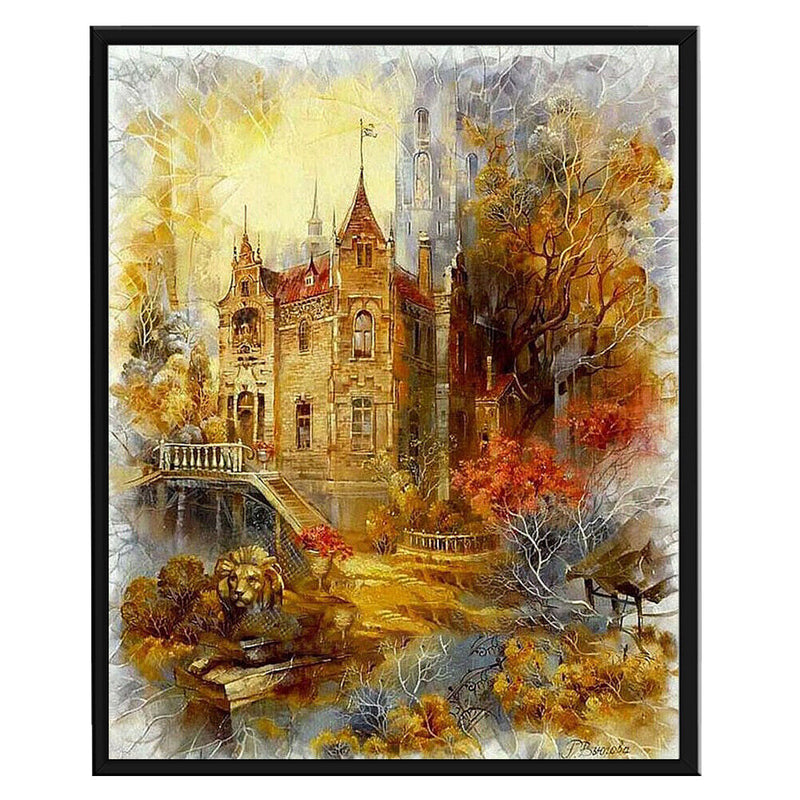 Full Embroidery Building Counted Cross Stitch 14CT 2 Strand Cotton Kit
