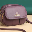 2pcs Retro Women PU Multi Layers Shell Shoulder Messenger Bag(Purple)