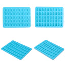 50 Cavity Gummy Bears Silicone Soap Ice Cube Tray Baking Mold (Blue)