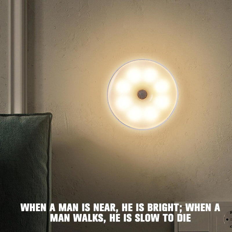 LED Night Light Motion Sensor Lights Wireless Rechargeable Cabinet Lamp FAST`