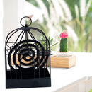Birdcage Mosquito Repellent Incense Holder Wrought Iron Burner Rack (Black)