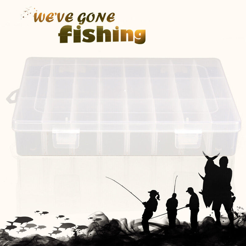 Double Layer Bait Lure Sorting Box Fishing Tackle Case Organizer (24 Slots)