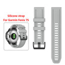 20mm Silicone Watch Band for Garmin Fenix 7S Sports Bracelet Strap (Grey) Newly