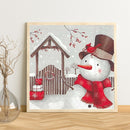 Oil Paint By Numbers Snowman Frameless Picture Craft Kit for Home Living Room