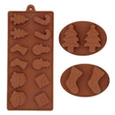 DIY Crafts Chocolate Santa head Stocking Silicone Mould Cake Snowman Tree