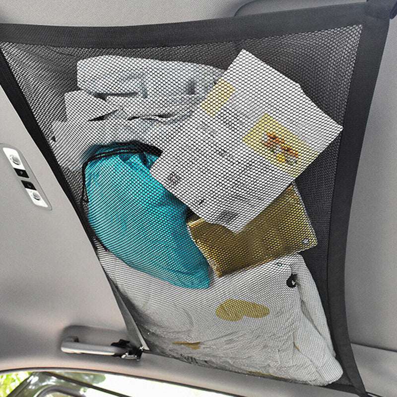 Car Ceiling Storage Net Pocket 8kg Capacity Auto Interior Organizer Bag Newly