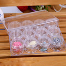 12 Grids Bottles Rhinestone Beads Storage Box Nail Art Jewelry Container Newly
