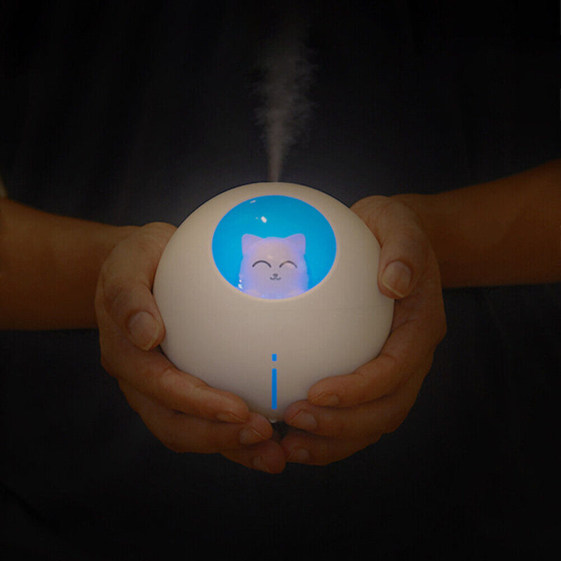 Aromatherapy Spray Desktop Air Humidifier Cute Pet Aroma Diffuser (White)