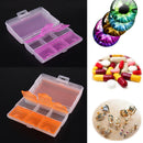 10pcs Travel Tablet Medicine Dual Layer 6 Compartments Dispenser Box(Pink)