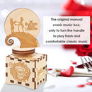 Retro Wooden Manual Music Box Cranked Handle Child Birthday Gift Home Decoration