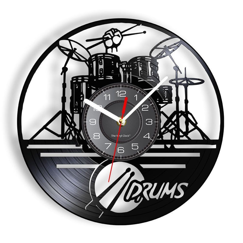 Drum Kit Vinyl Records Wall Clocks Wall Hanging Hanging Watch Record Wall Clock
