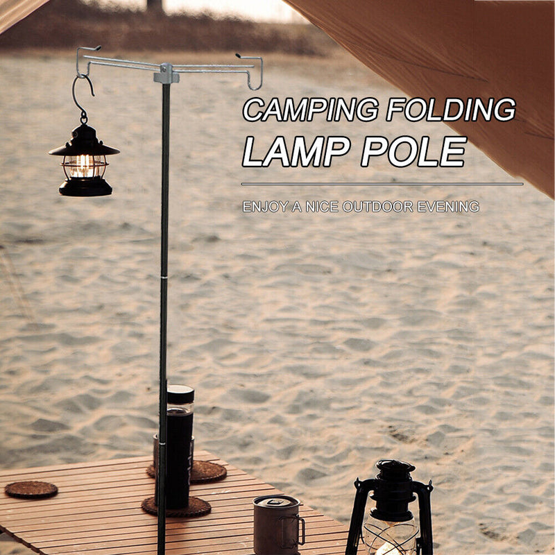 Camping Lantern Lamp Bracket Portable Storage Hook Table Hanging Light Holder