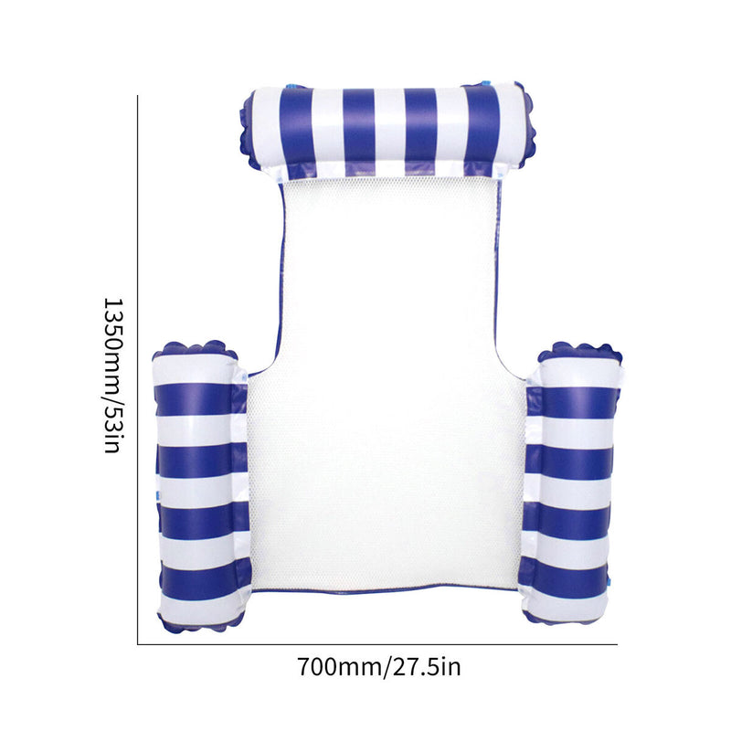 Swimming Pool Float Hammock Multi-Purpose Inflatable Lounge Bed (Dark Blue)