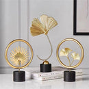 Crafts Luxury Table Decoration Ginkgo Leaf Metal Ornaments Background Decor